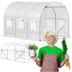 Fóliový zahradní skleník UV4 - 140g/m2 - 3x2x2 m - průhledná bílá/zelená