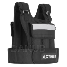 Zátěžová vesta na trénink s nosností 20 kg - nastavitelná - černá