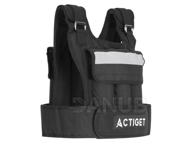 Zátěžová vesta na trénink s nosností 20 kg - nastavitelná - černá