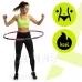 Hula hoop s NBR pěnou - 88 cm - skládací - šedo-růžový