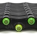 Hula hoop s masážními výstupky - 88 cm - skládací - černo-zelený