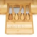 Servírovací tác na občerstvení se zásuvkou na nože - bambus - 33x33 cm