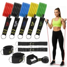 Fitness odporové pryže na cvičení - sada 5 ks - barevné