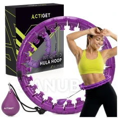 Hula hoop se závažím a výstupky - 24 skládacích prvků - fialový
