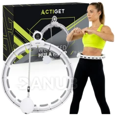 Hula hoop se závažím - 16 skládacích prvků - bílo-šedý