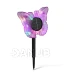 Zápichová solární lampa – motýl – fialová – 13 x 6,5 x 35 cm – teplá bílá + barevné LED