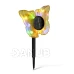 Zápichová solární lampa – motýl – žlutý – 13 x 6,5 x 35 cm – teplá bílá + barevné LED