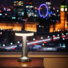Stolní lampa - stříbrná barva - nastavitelné barevné teploty, jas - akumulátorová - USB