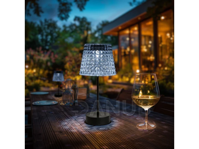 Solární stolní lampa – průhledná – studená bílá LED – plast – 26 x 12 cm Solární stolní lampa – průhledná – studená bílá LED – plast – 26 x 12 cm