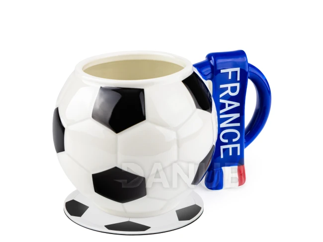 Fotbalový hrnek se šálou Francie a fotbalová podložka