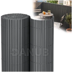 PVC krycí clona na balkon, terasu a oplocení - 140 x 500 cm - tmavě šedá