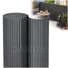 PVC krycí clona na balkon, terasu a oplocení - 100 x 400 cm - tmavě šedá