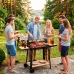 Přenosný gril na uhlí - černý/dřevěný Přenosný gril na uhlí - černý/dřevěný