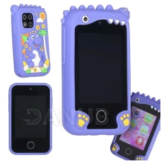 Chytrý telefon pro děti s fotoaparátem, 8GB karta, modrý dinosaurus