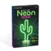 Neonová LED lampa - zelený kaktus - 3 x AA + USB - 18,5 x 8,5 x 28 cm