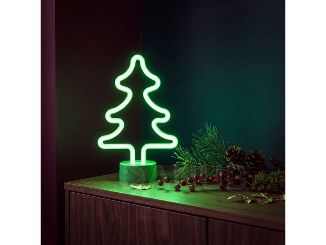 Neonová LED lampa - zelený stromeček - 3 x AA + USB - 18,5 x 8,5 x 28 cm Neonová LED lampa - zelený stromeček - 3 x AA + USB - 18,5 x 8,5 x 28 cm