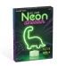 Neonová LED lampa - zelený dinosaurus - 3 x AA + USB - 25,9 x 8,5 x 24,3 cm