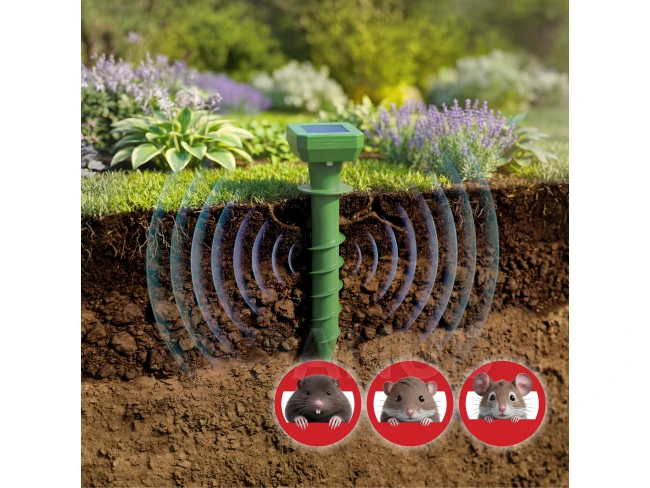 Zasouvací solární odpuzovač škodců - 80 mAh - 500 m2 - IP44