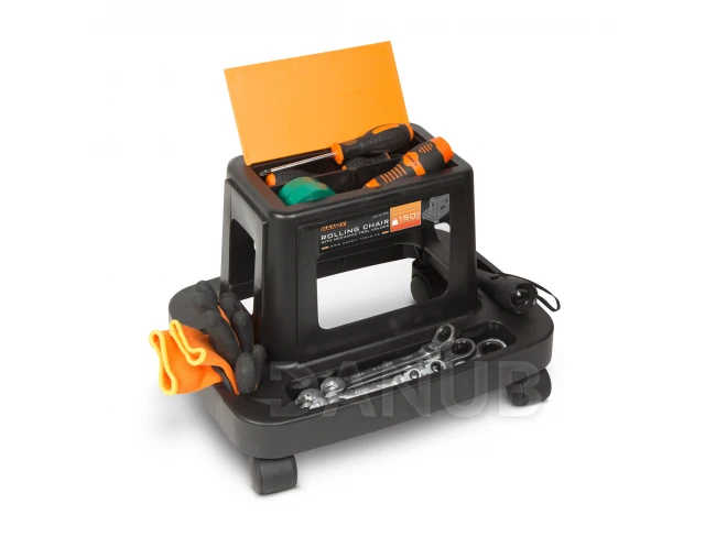 Montážní židle s držákem na nářadí - plastová