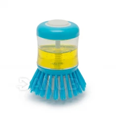 Kartáč na mytí nádobí s dávkovačem saponátu - modrý