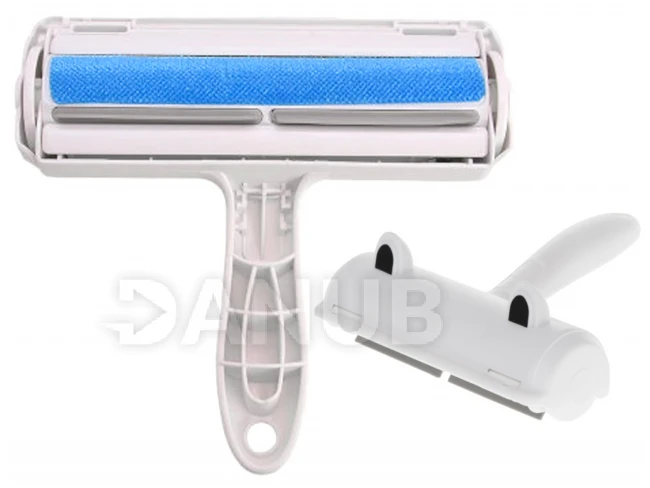 Kartáč na čištění povrchů od zvířecích chlupů bílo-modrý