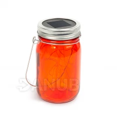 Zavěsitelná skleněná solární lampa - studená bílá microLED - modrá, červená, žlutá