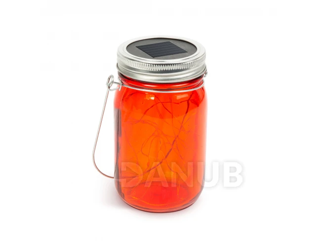 Zavěsitelná skleněná solární lampa - studená bílá microLED - modrá, červená, žlutá