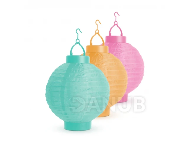 Solární lampion - 3 barev - studená bílá LED - 21 cm