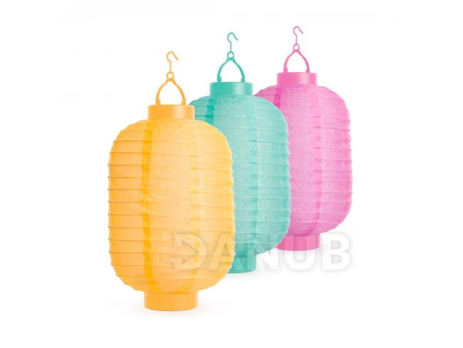 Solární lampion - 3 barvy - studená bílá LED - 21 cm