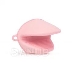 Silikonová chňapka - žabka - růžová