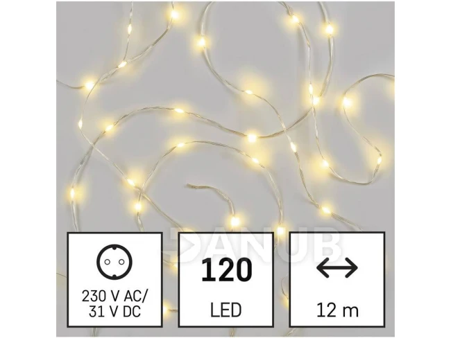 LED vánoční drop řetěz, 12 m, vnější i vnitřní, teplá bílá, časovač LED vánoční drop řetěz, 12 m, vnější i vnitřní, teplá bílá, časovač
