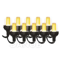 LED světelný řetěz – 10× párty žárovky, 4,5 m, vnější a vnitřní, vintage