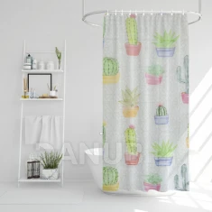 Závěs do sprchy - kaktus - 180 x 180 cm