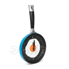 Nástěnné hodiny ve tvaru pánve - s volským okem - modré