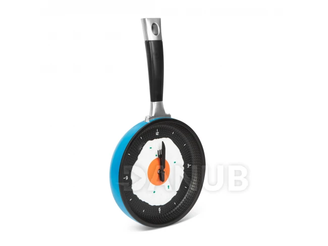 Nástěnné hodiny ve tvaru pánve - s volským okem - modré