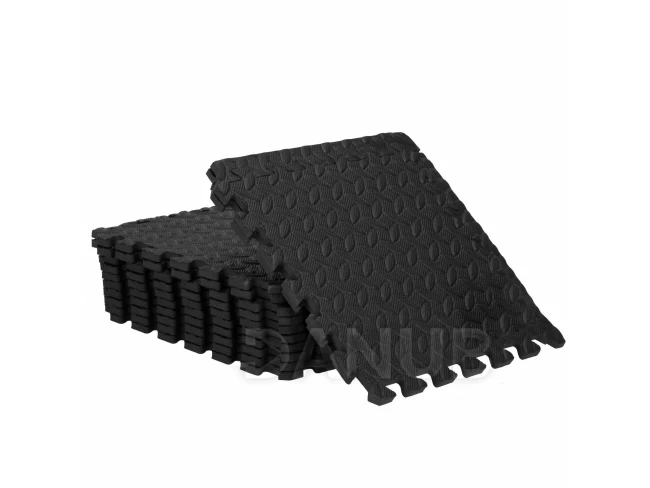 pěnové puzzle protiskluzové 30 x 30 x 1 cm - 12 ks - černé