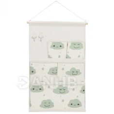 Nástěnný organizér - 5 kapes - mraky na béžové