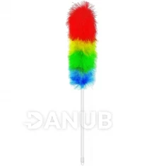 Prachovka s dlouhou rukojetí, 60cm, barevná