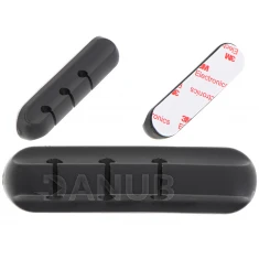 Silikonový tříkabelový organizér černý