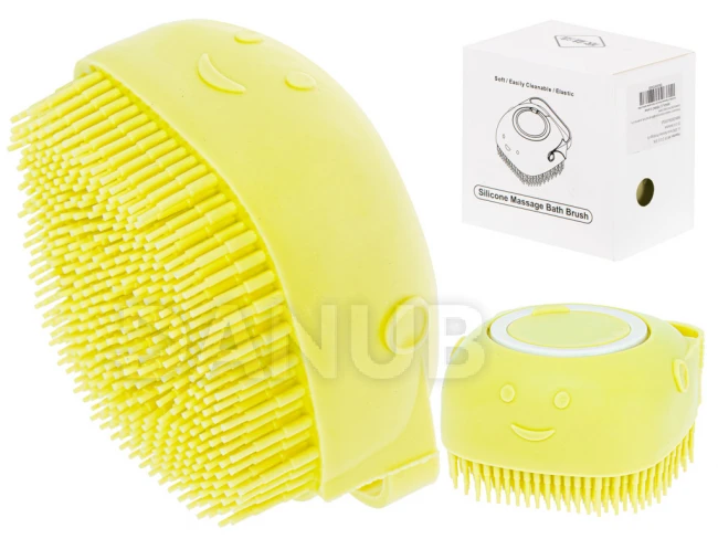 Silikonový kartáč na mytí koček a psů žlutý