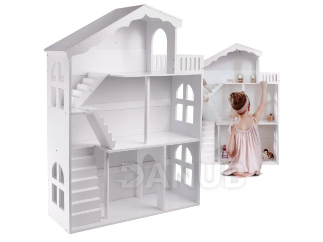 Policová regálová knihovna na hračky 2v1 116cm XXL