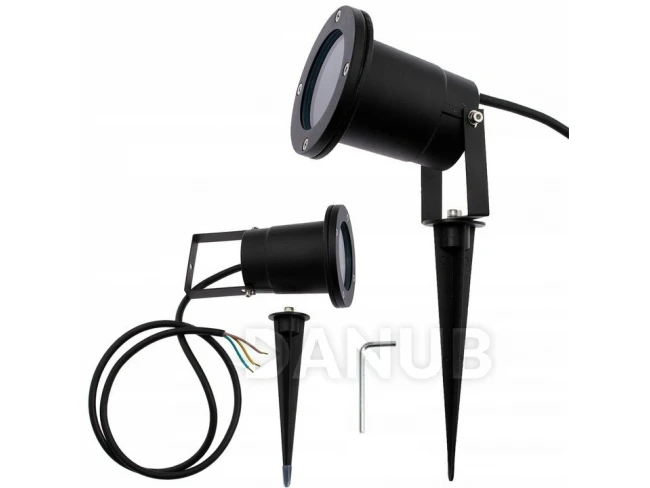 LED zahradní svítidlo GU10 - IP65 - kabel 1m - Black