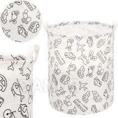 Koš na uložení hraček a oblečení - bílý/černý obrázky