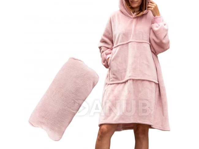 Bluzair - Mikinová deka 2v1 - Růžová