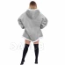 Dámská hřejivá velurová mikina oversize 2v1 s kapucí - šedá