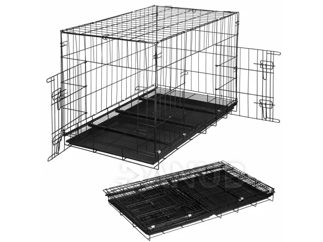 Chovatelská klec pro zvířata - skládací - 100 x 70 x 60 - L - černá
