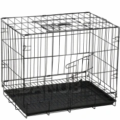 Chovatelská klec pro zvířata - skládací - 50 x 42 x 34 cm - XS - černá