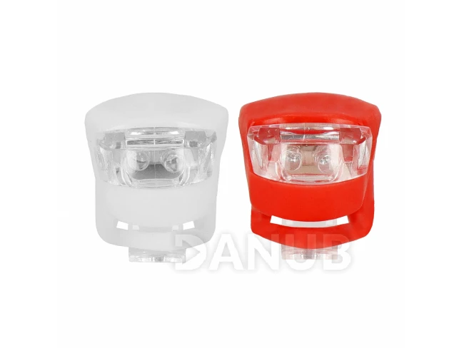 Cyklistická lampa silikonová 2 ks LED přední a zadní vodotěsná Cyklistická lampa silikonová 2 ks LED přední a zadní vodotěsná