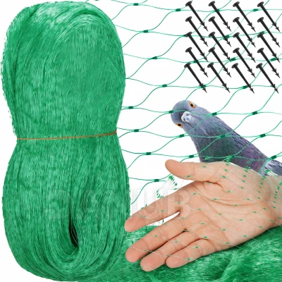 Ochranná síť proti ptákům s upevňovacími kolíky (20ks) - 10x20 m - zelená