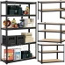 Kovový regál s 5 policemi - 180x90x40cm - černý